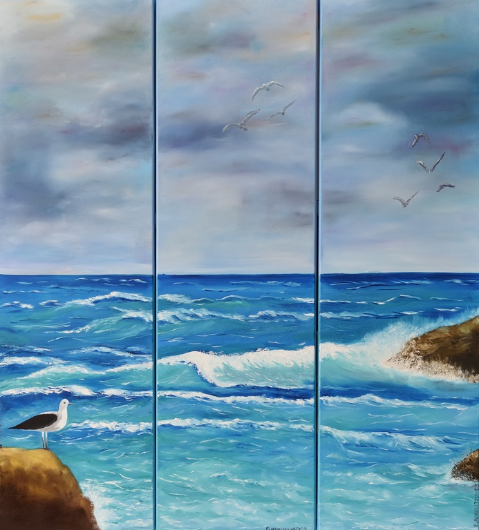 Triptych – Seagulls at Sea
